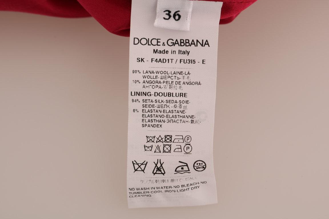 Dolce & Gabbana Elegant Pink Wool A-Line Knee-Length Skirt - PER.FASHION