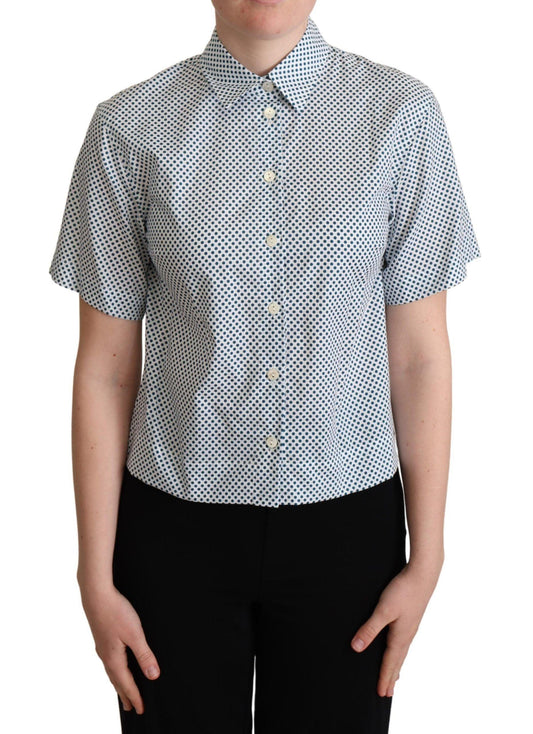 Dolce & Gabbana Elegant Polka Dot Cotton Polo Shirt - PER.FASHION