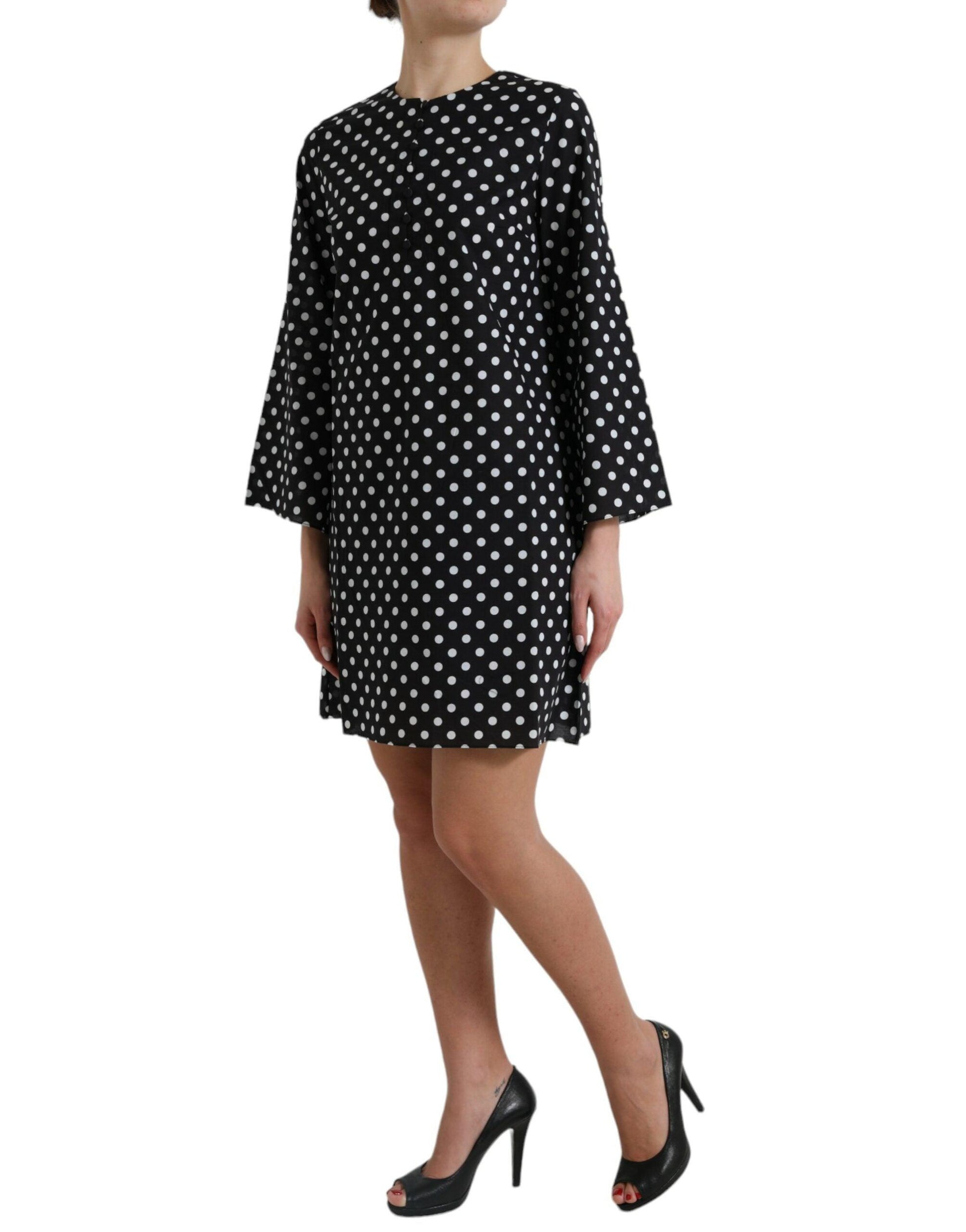 Dolce & Gabbana Elegant Polka Dot Shift Mini Dress - PER.FASHION