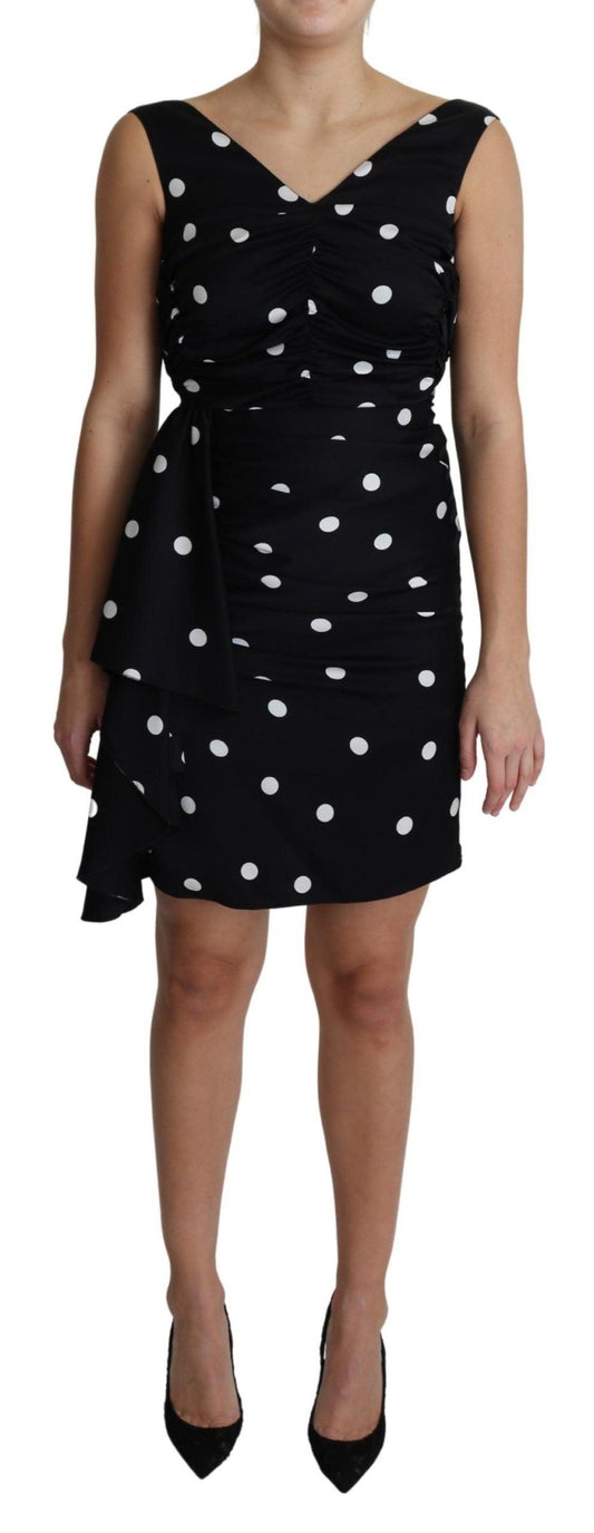 Dolce & Gabbana Elegant Polka Dot Silk Charmeuse Dress - PER.FASHION