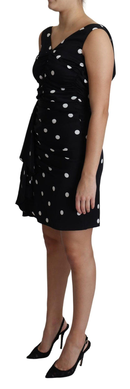 Dolce & Gabbana Elegant Polka Dot Silk Charmeuse Dress - PER.FASHION