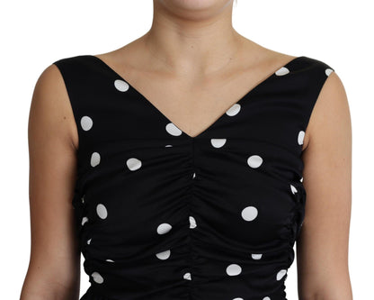 Dolce & Gabbana Elegant Polka Dot Silk Charmeuse Dress - PER.FASHION