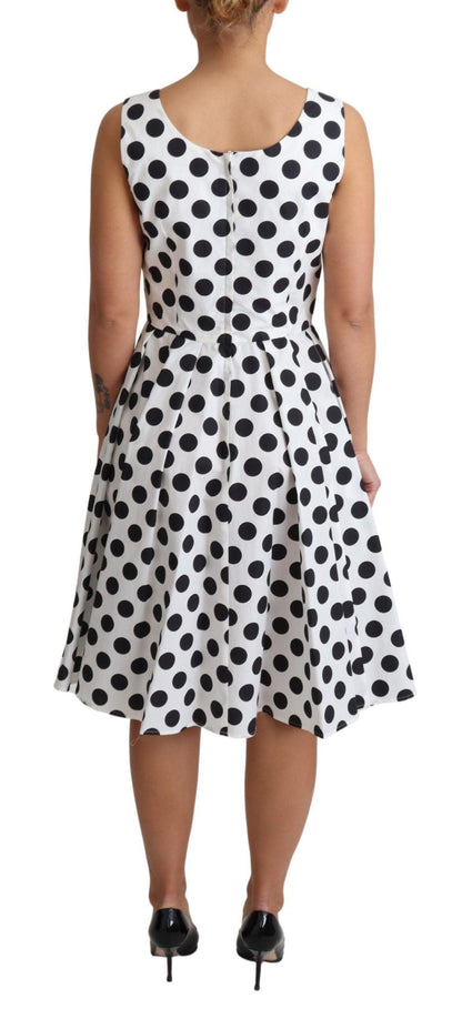 Dolce & Gabbana Elegant Polka Dot Sleeveless A-Line Dress - PER.FASHION