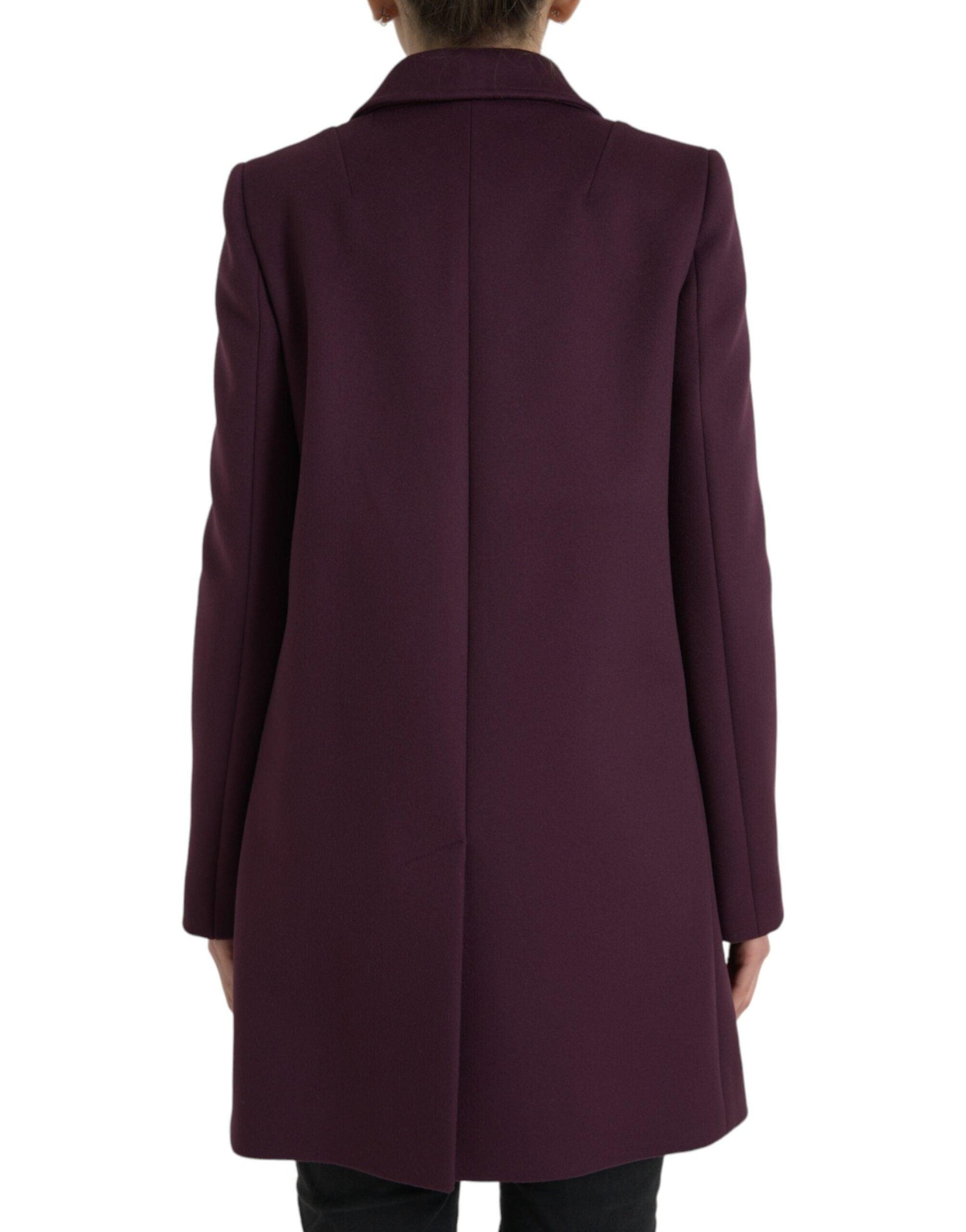 Dolce & Gabbana Elegant Purple Wool-Cashmere Trench Coat - PER.FASHION