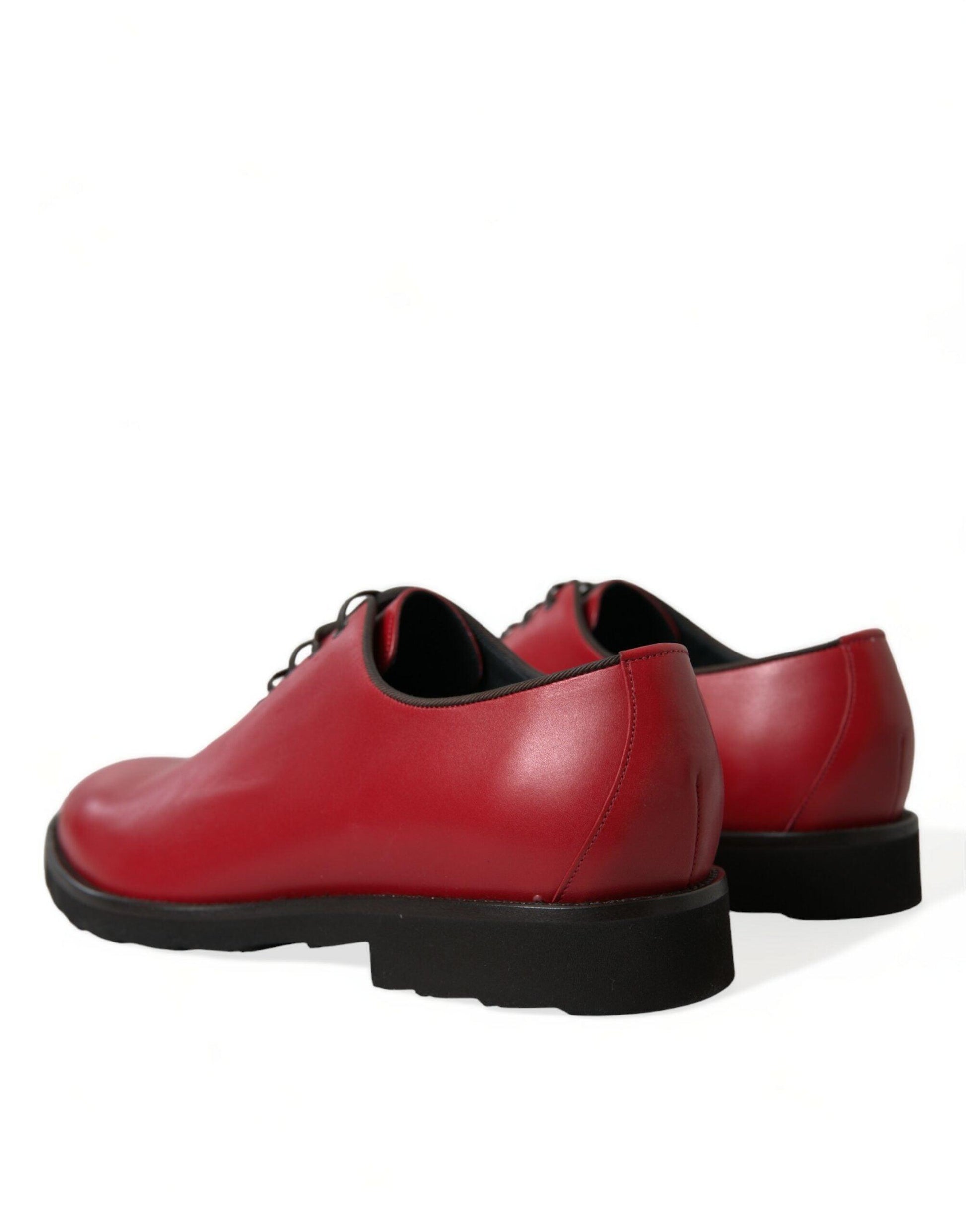 Dolce & Gabbana Elegant Red Leather Oxford Dress Shoes - PER.FASHION