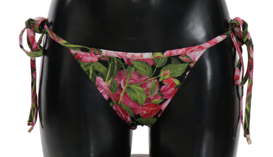 Dolce & Gabbana Elegant Rose Pattern Bikini Bottom - PER.FASHION