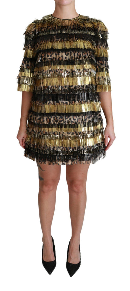 Dolce & Gabbana Elegant Sheath Mini Leopard Dress - PER.FASHION