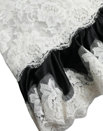 Dolce & Gabbana Elegant Silk Blend A-Line Lace Dress - PER.FASHION