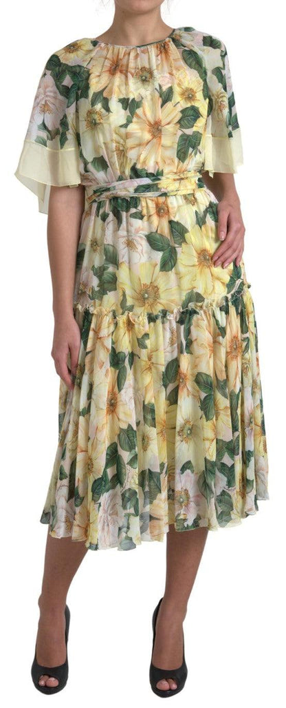 Dolce & Gabbana Elegant Silk Floral Maxi Dress - PER.FASHION