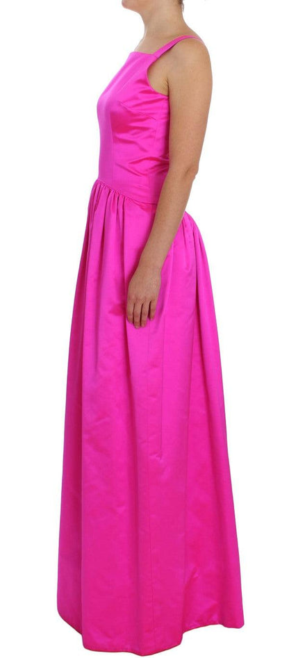 Dolce & Gabbana Elegant Silk Full Length Pink Sheath Dress - PER.FASHION