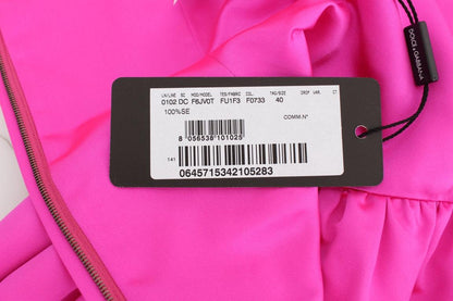 Dolce & Gabbana Elegant Silk Full Length Pink Sheath Dress - PER.FASHION