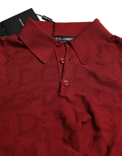 Dolce & Gabbana Elegant Silk Maroon Polo T-Shirt - PER.FASHION