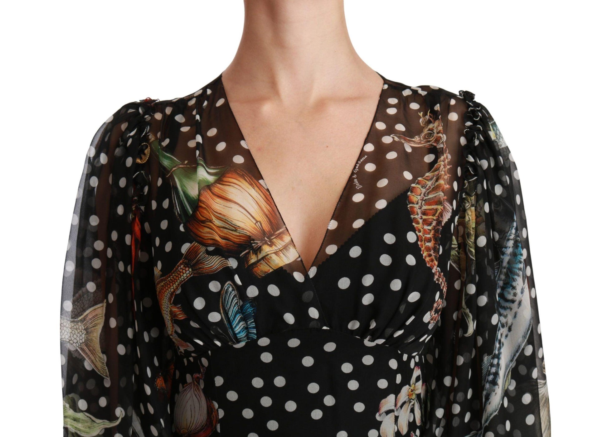 Dolce & Gabbana Elegant Silk Pleated A-Line Maxi Dress - PER.FASHION