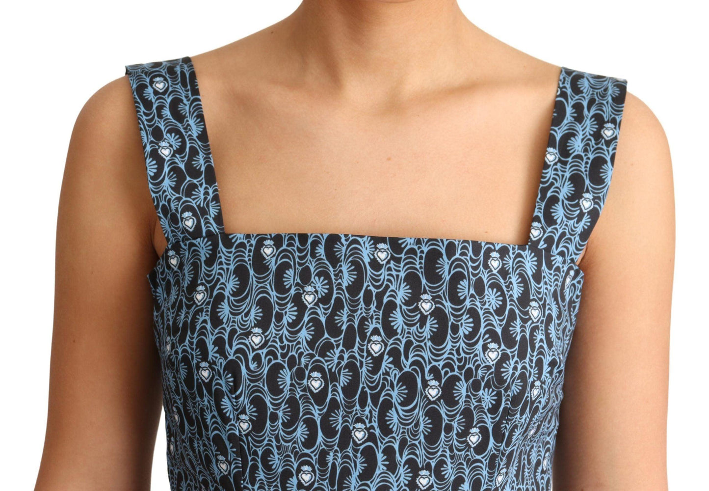 Dolce & Gabbana Elegant Sleeveless A-line Blue Heart Dress - PER.FASHION