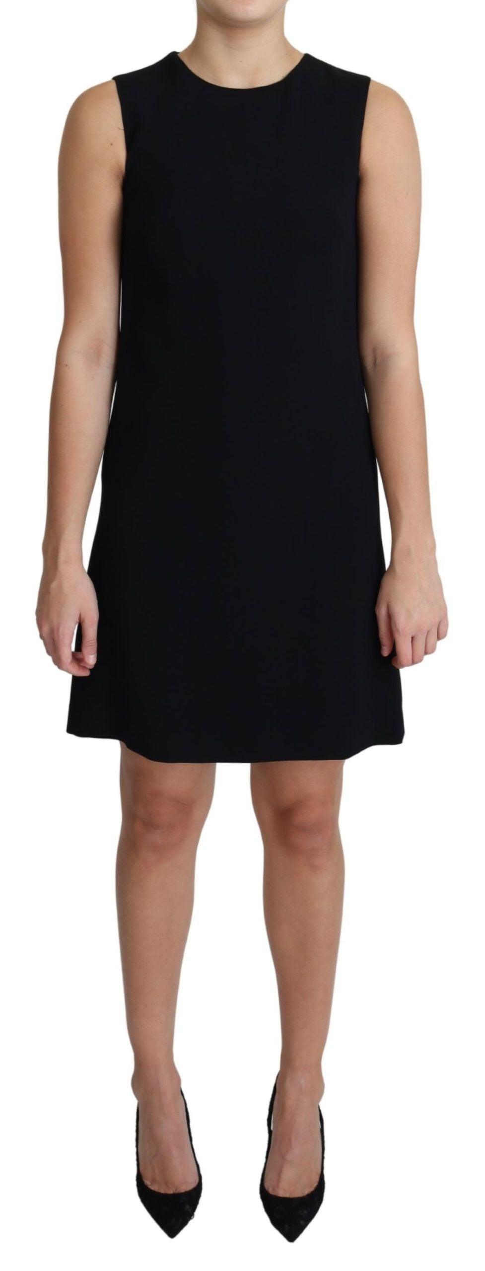 Dolce & Gabbana Elegant Sleeveless Black A-Line Mini Dress - PER.FASHION