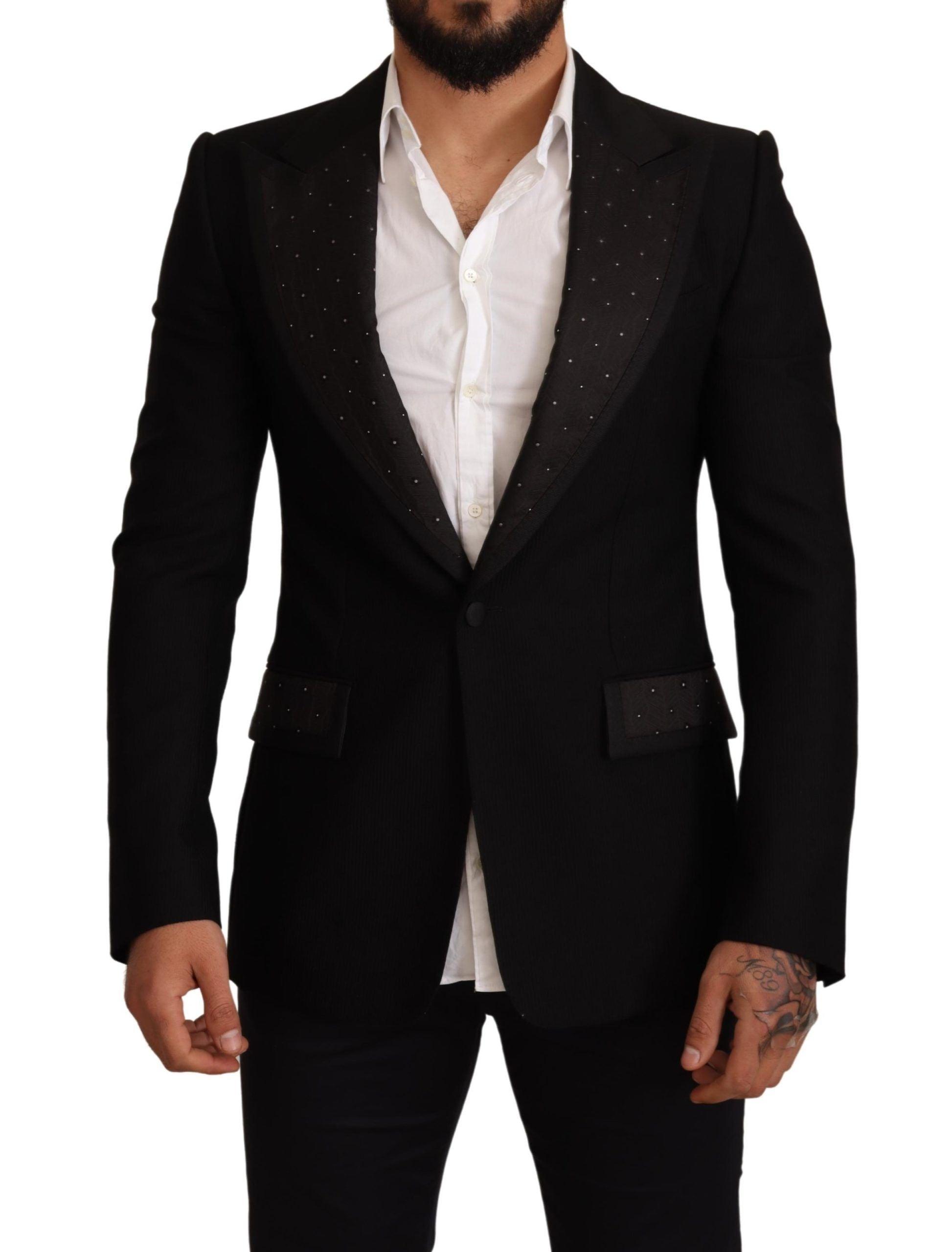 Dolce & Gabbana Elegant Slim Fit Black Blazer Jacket - PER.FASHION