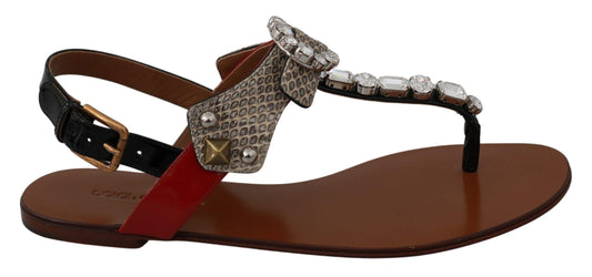 Dolce & Gabbana Elegant Strappy Sandals with Exotic Charm - PER.FASHION