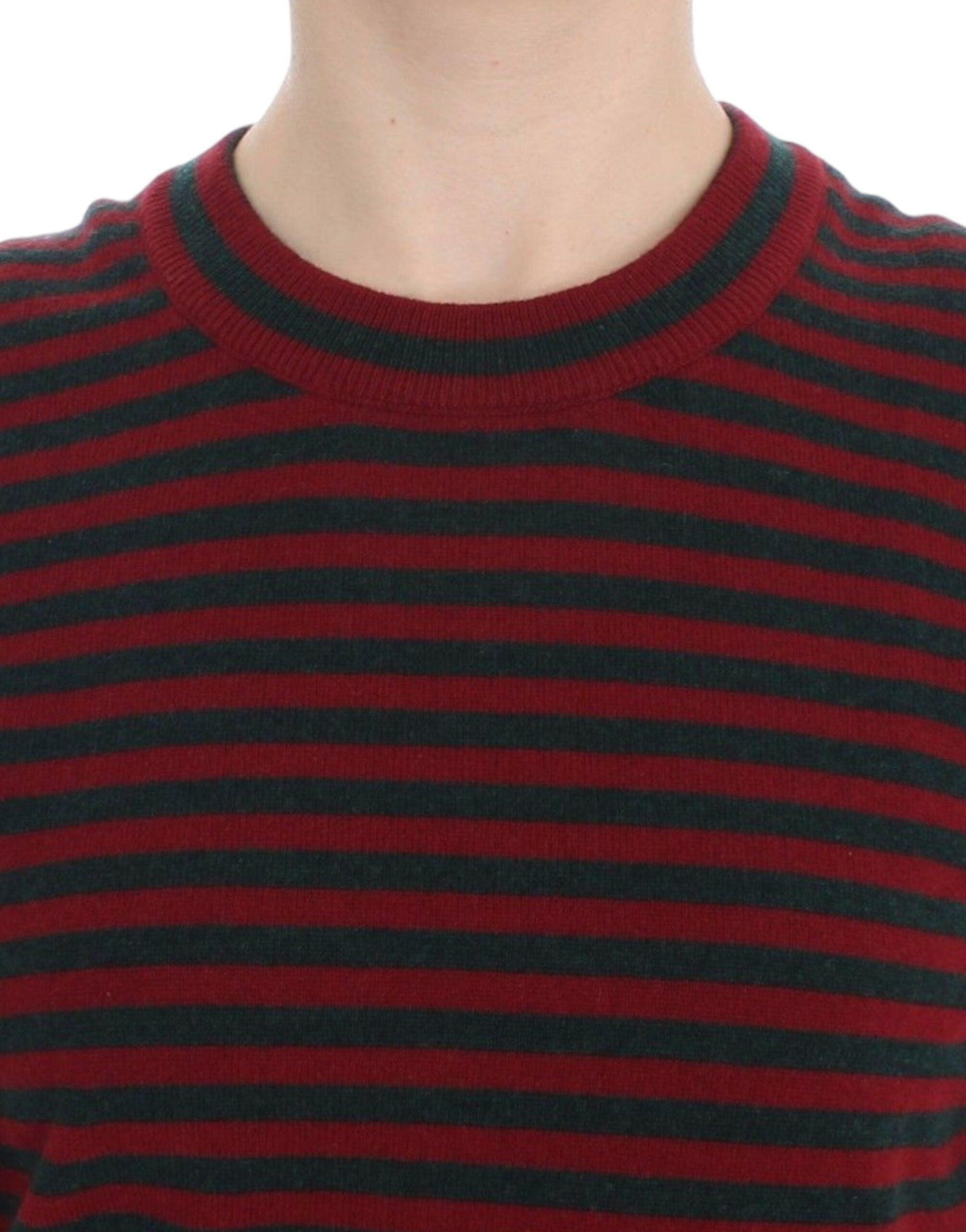 Dolce & Gabbana Elegant Striped Cashmere Crewneck Sweater - PER.FASHION