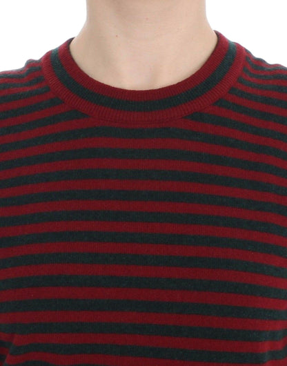 Dolce & Gabbana Elegant Striped Cashmere Crewneck Sweater - PER.FASHION