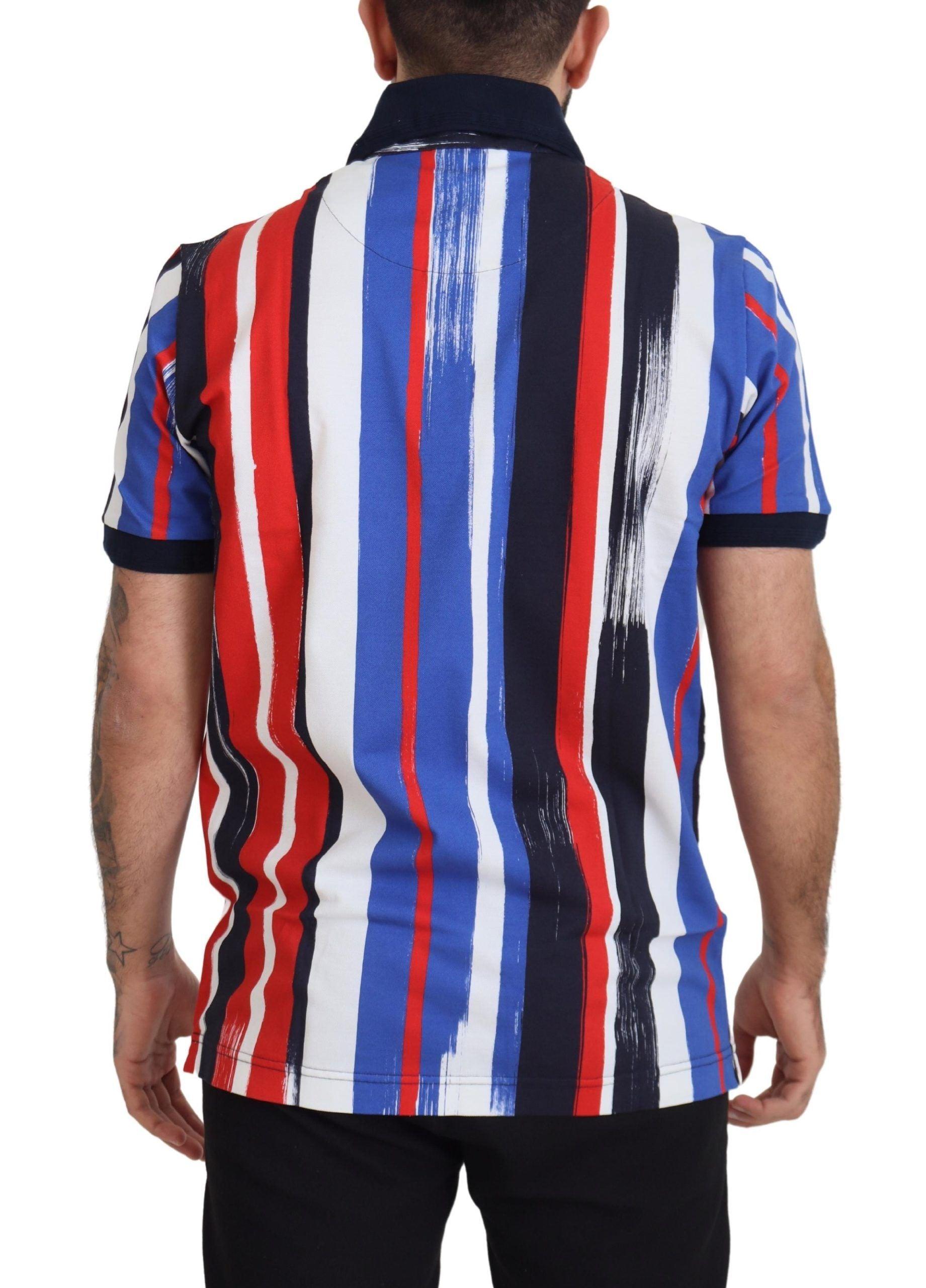 Dolce & Gabbana Elegant Striped Cotton Polo T-shirt - PER.FASHION