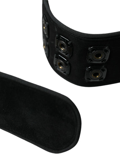 Dolce & Gabbana Elegant Suede Waist Belt in Timeless Black - PER.FASHION