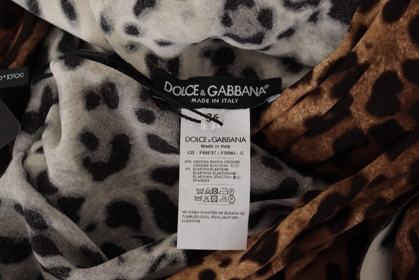 Dolce & Gabbana Elegant V-Neck A-Line Maxi Dress in Brown - PER.FASHION