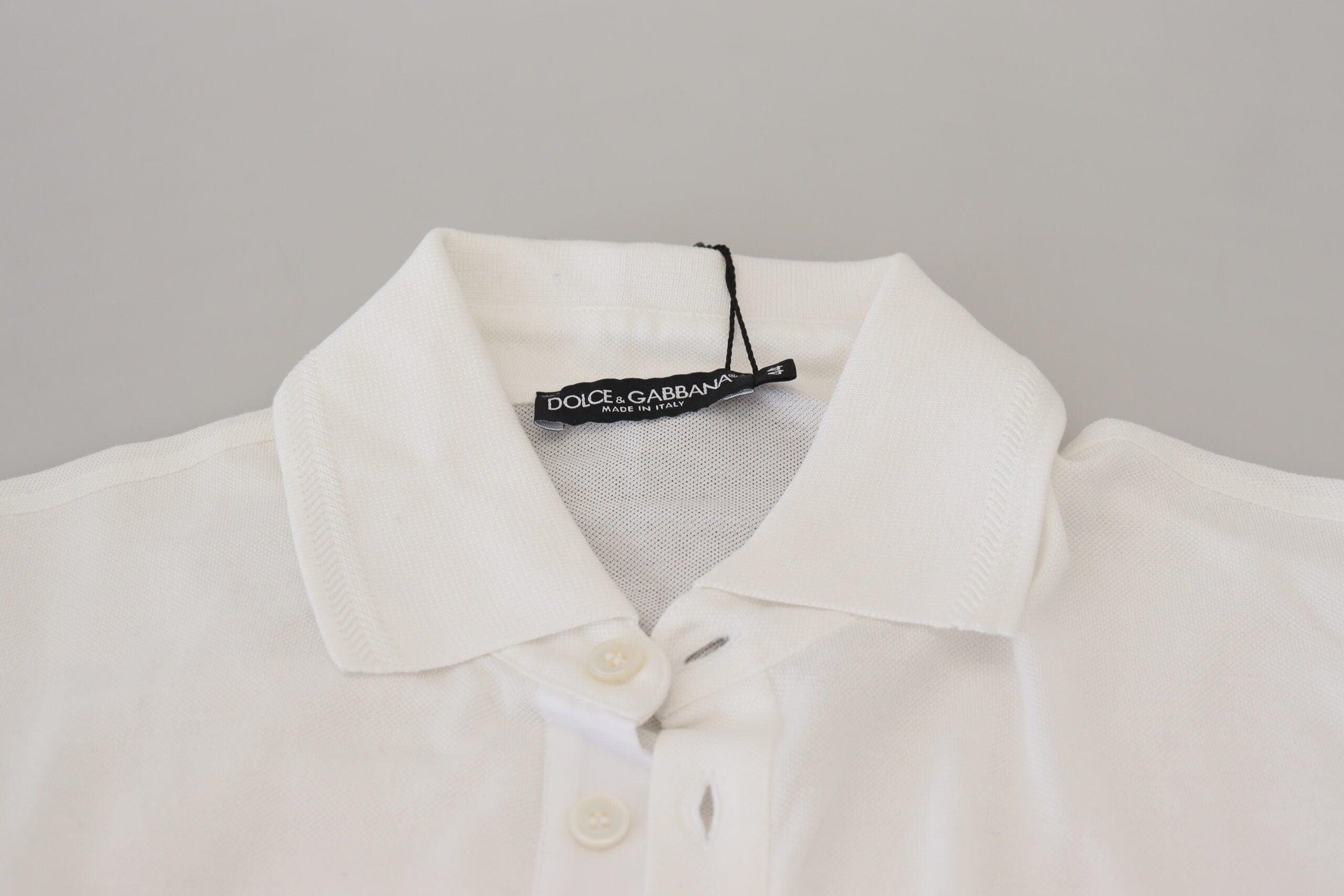 Dolce & Gabbana Elegant White Cotton Blend Polo - PER.FASHION