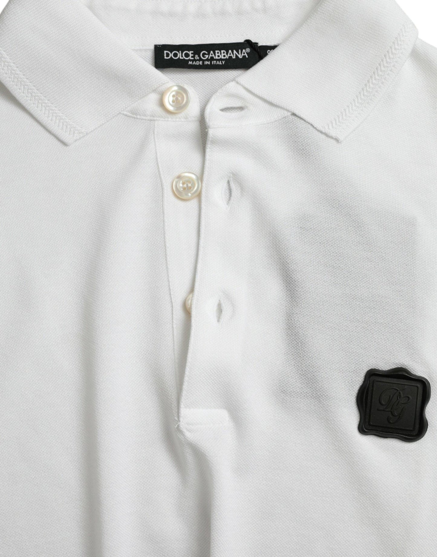 Dolce & Gabbana Elegant White Cotton Polo T-Shirt - PER.FASHION
