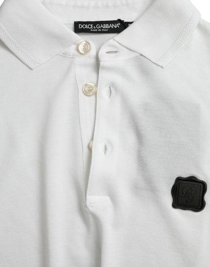 Dolce & Gabbana Elegant White Cotton Polo T-Shirt - PER.FASHION