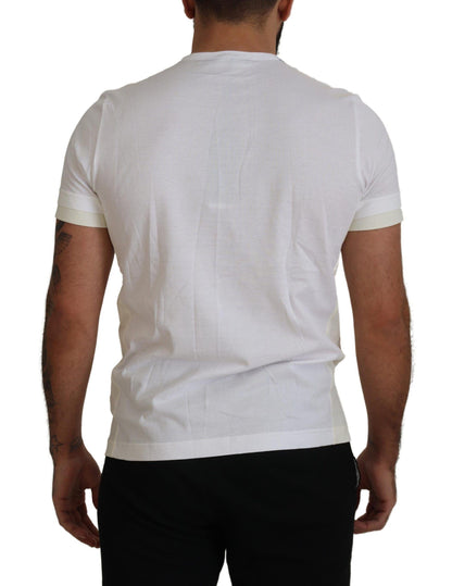 Dolce & Gabbana Elegant White Cotton Tee with DG Chest Pocket - PER.FASHION