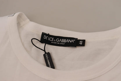 Dolce & Gabbana Elegant White Cotton Tee with DG Chest Pocket - PER.FASHION