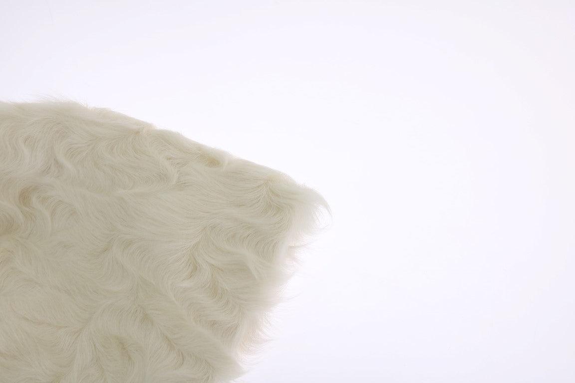 Dolce & Gabbana Elegant White Fur Beanie Luxury Winter Hat - PER.FASHION