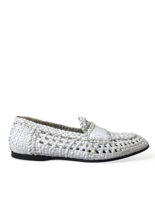 Dolce & Gabbana Elegant White Loafer Slip-Ons - PER.FASHION