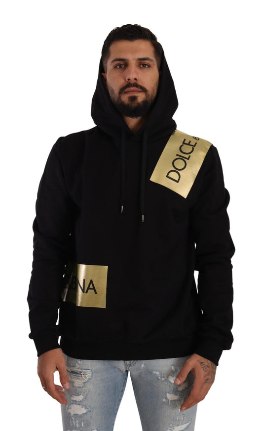 Dolce & Gabbana Elevate Your Style with a Black Golden-Logo Pullover - PER.FASHION