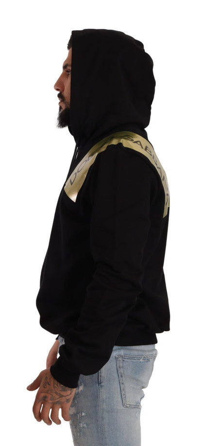 Dolce & Gabbana Elevate Your Style with a Black Golden-Logo Pullover - PER.FASHION