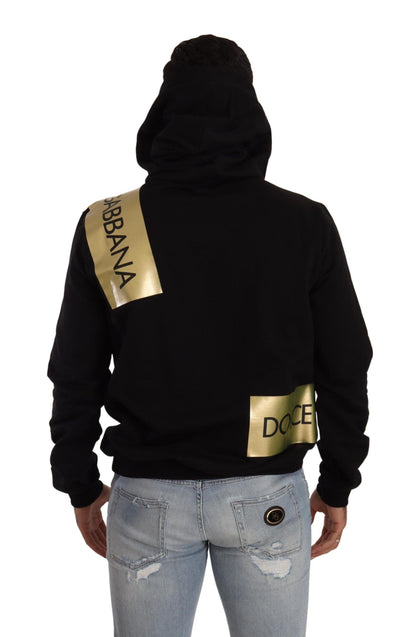 Dolce & Gabbana Elevate Your Style with a Black Golden-Logo Pullover - PER.FASHION