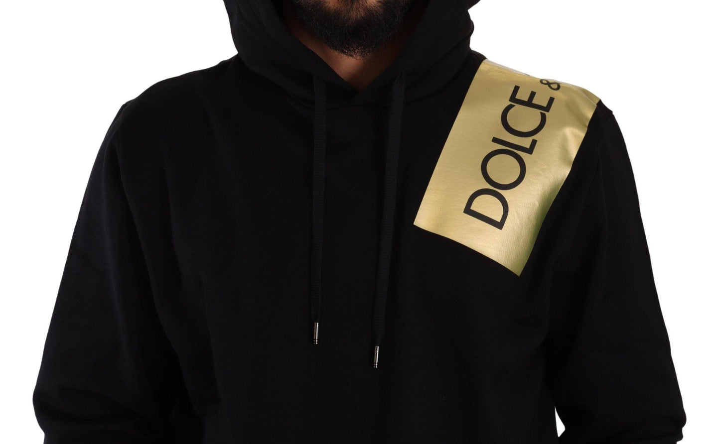 Dolce & Gabbana Elevate Your Style with a Black Golden-Logo Pullover - PER.FASHION