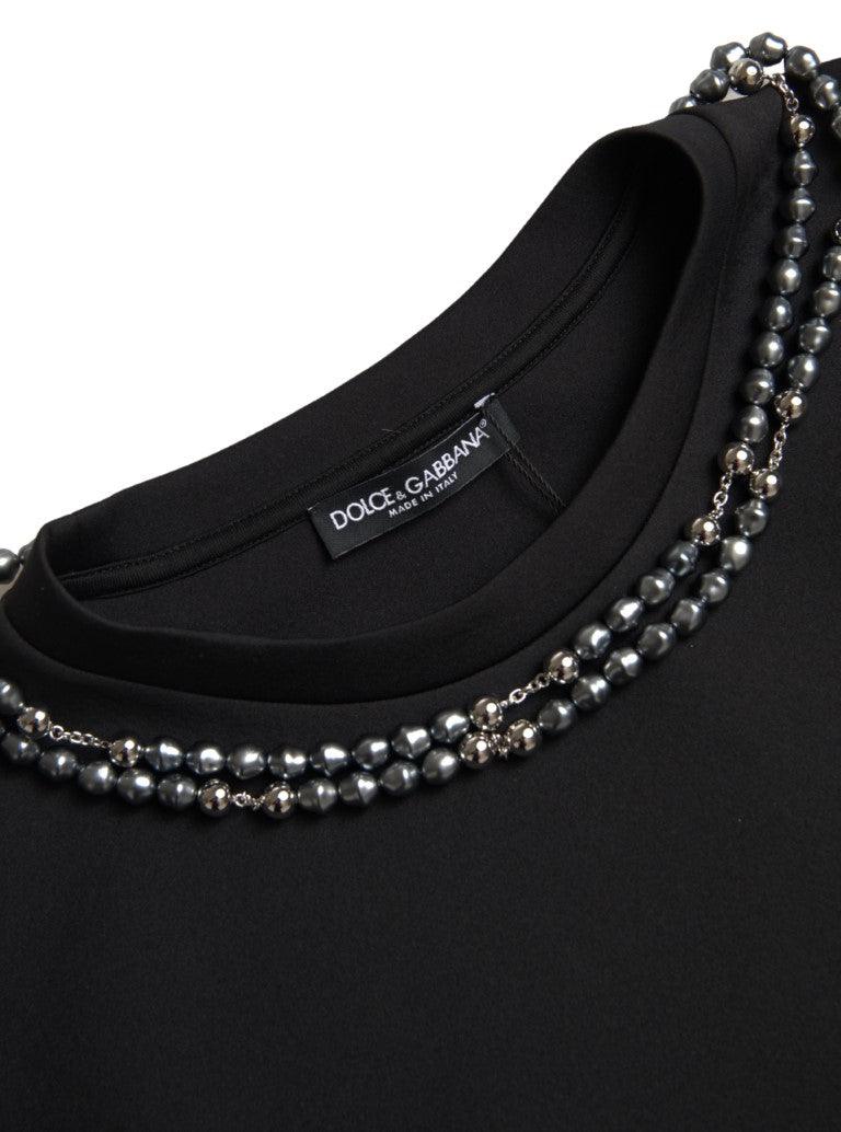 Dolce & Gabbana Embellished Neckline Casual T-Shirt - PER.FASHION