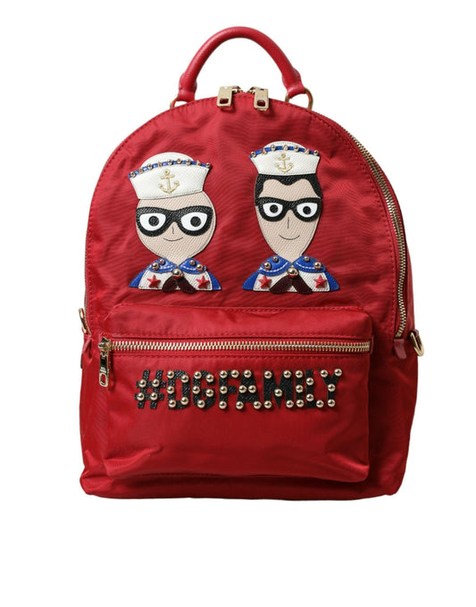 Dolce & Gabbana Embellished Red Backpack with Gold Detailing - PER.FASHION