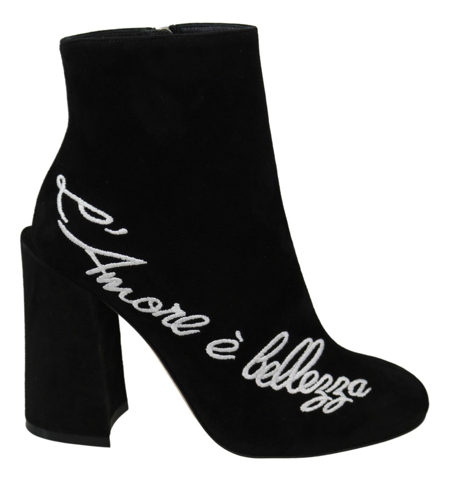 Dolce & Gabbana Embroidered Ankle Boots in Lambskin Suede - PER.FASHION