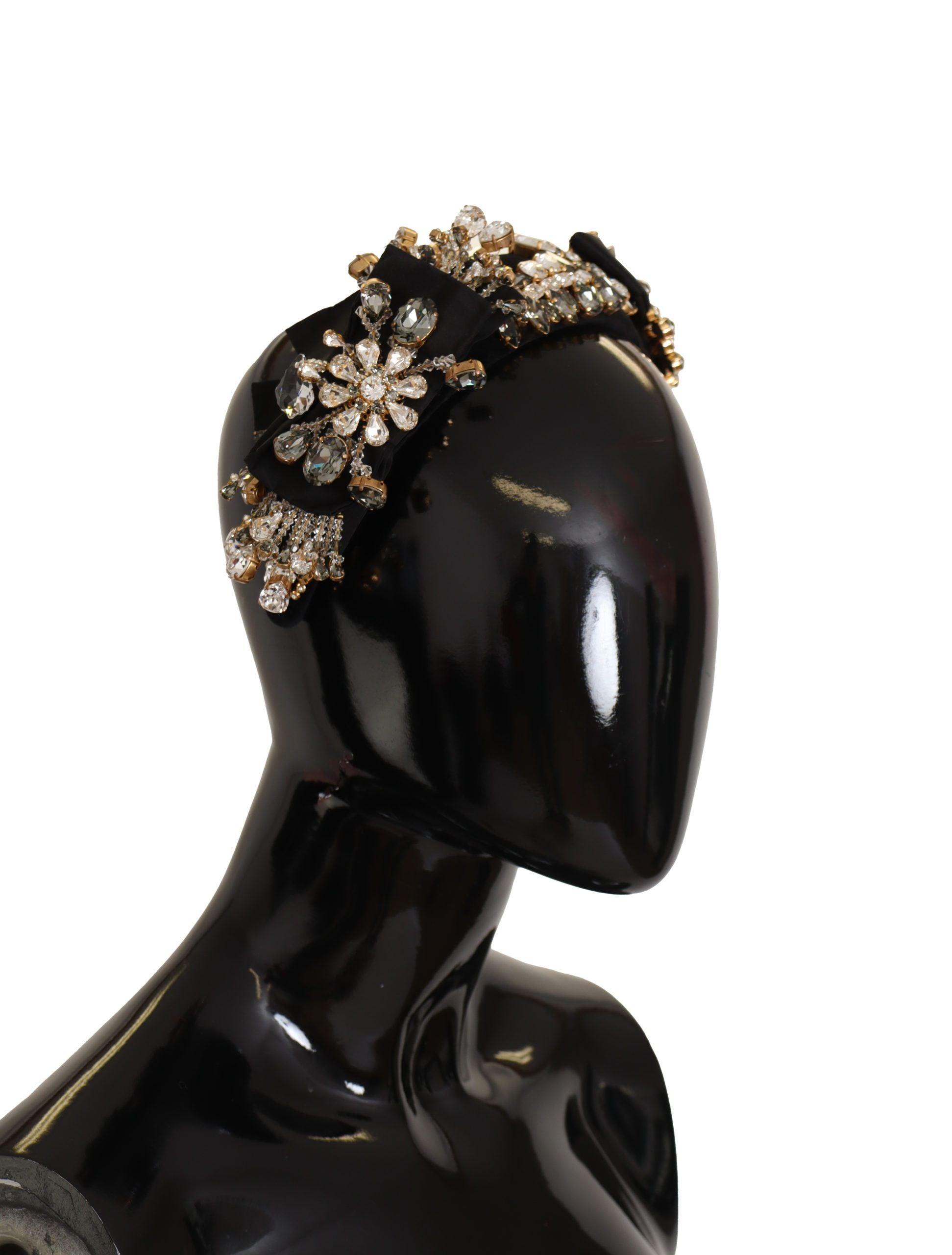 Dolce & Gabbana Embroidered Silk Crystal Tiara - PER.FASHION