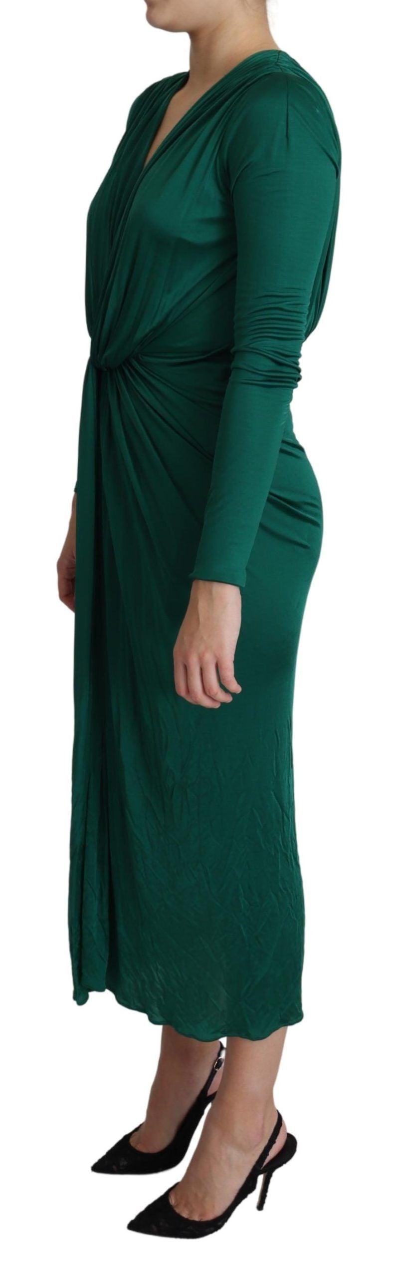 Dolce & Gabbana Emerald Elegance Bodycon Midi Dress - PER.FASHION