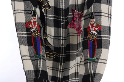 Dolce & Gabbana Enchanted Sequin Checkered Wool Shirt - PER.FASHION