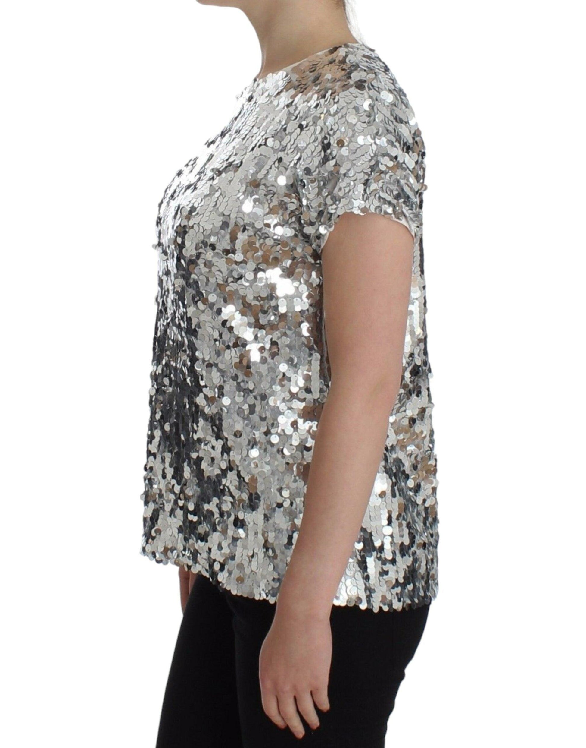 Dolce & Gabbana Enchanted Sicily Sequined Evening Blouse - PER.FASHION