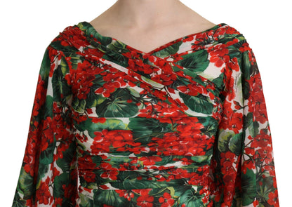 Dolce & Gabbana Enchanting Floral Midi Sheath Dress - PER.FASHION