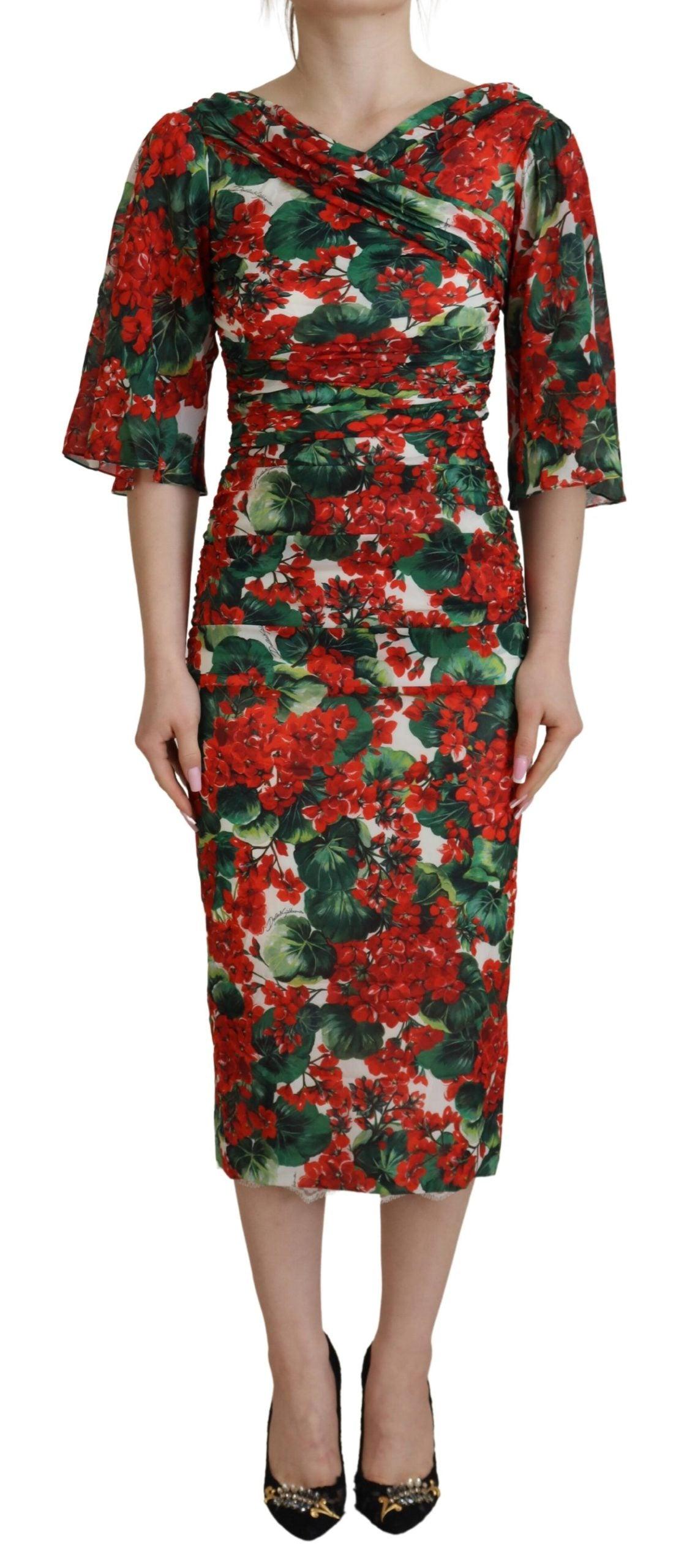 Dolce & Gabbana Enchanting Floral Print Sheath Dress - PER.FASHION