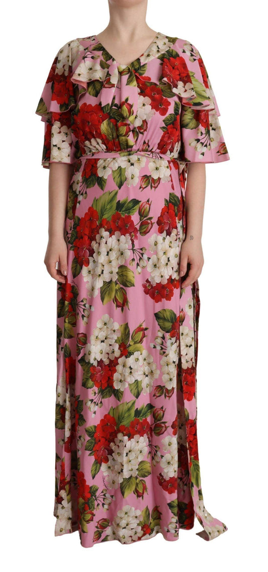 Dolce & Gabbana Enchanting Floral Silk Maxi Dress - PER.FASHION