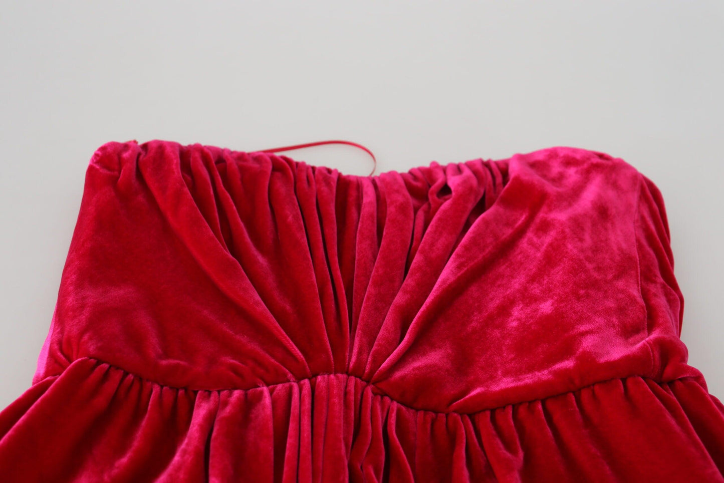 Dolce & Gabbana Enchanting Strapless Midi Dress in Dark Pink - PER.FASHION