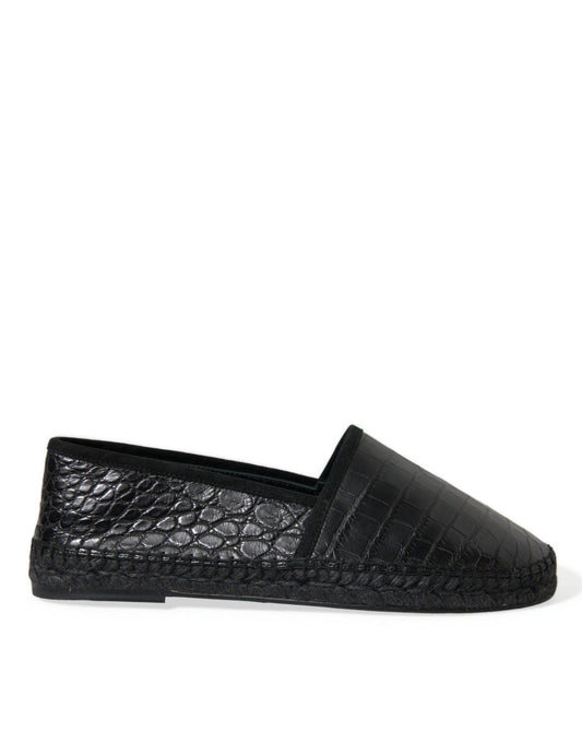 Dolce & Gabbana Exotic Black Leather Espadrilles - PER.FASHION