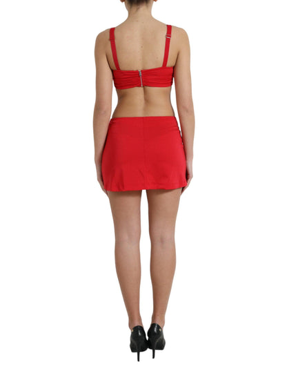 Dolce & Gabbana Exquisite Red Cut Out Bodycon Mini Dress - PER.FASHION